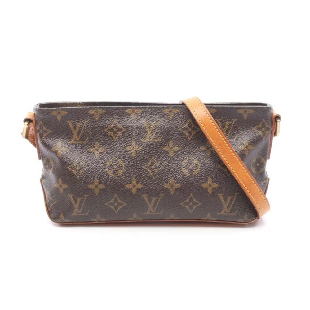 Louis Vuitton Trotteur Canvas Leather Monogram Shoulder Bag Brown